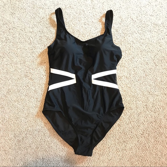 Catalina Black White One Piece Swimsuit, EUC, 8/10 - Picture 3 of 15